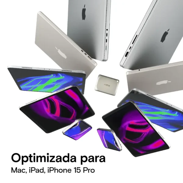 Disco Externo SSD Crucial X9 Pro para Mac, USB 3.2 Gen 2 tipo C