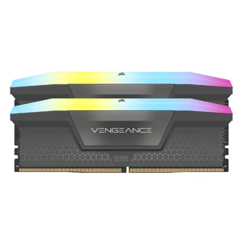 Memoria Corsair VENGEANCE RGB, DDR5, UDIMM, EXPO & XMP, Kit de 2, Gris