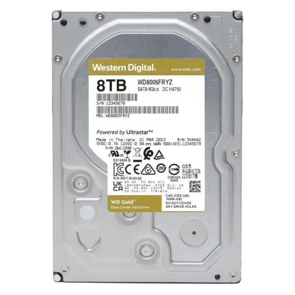 Disco Interno Western Digital Gold 8TB SATA3 7200rpm 256MB Cache 3.5"