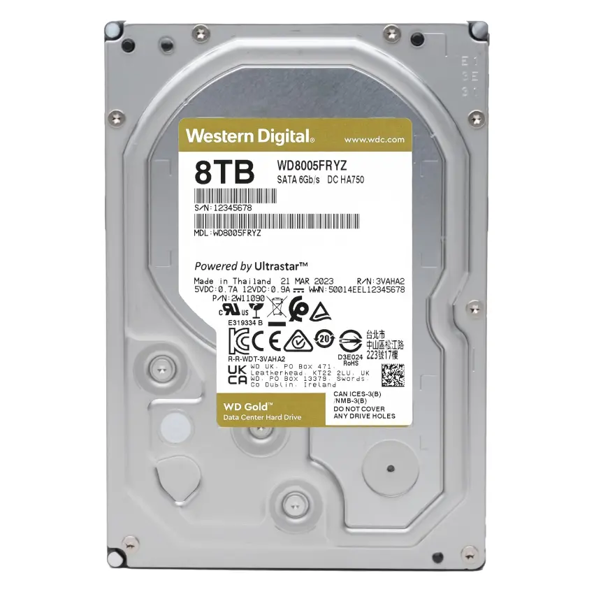 Disco Interno Western Digital Gold 8TB SATA3 7200rpm 256MB Cache 3.5" Disco Interno Western Digital Gold 8TB SATA3 7200rpm 256MB Cache 3.5"
