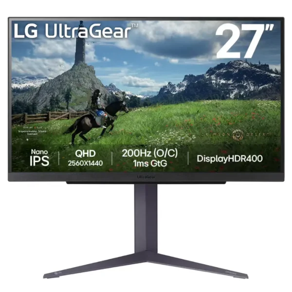 Monitor Gamer LG UltraGear 27GS85Q-B, 27″, 180Hz, Nano IPS, 2560x1440, 1ms, DisplayPort, HDMI, FreeSync