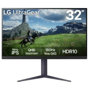 Monitor Gamer LG UltraGear 32GS85Q-B, 31.5″, 180Hz, Nano IPS, 2560x1440, 1ms, DisplayPort, HDMI, FreeSync