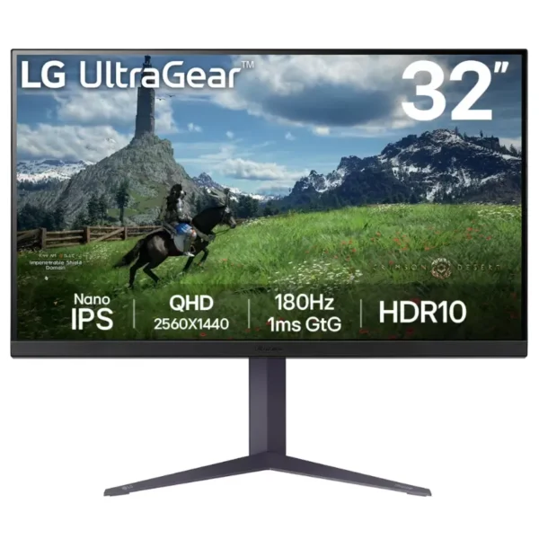 Monitor Gamer LG UltraGear 32GS85Q-B, 31.5″, 180Hz, Nano IPS, 2560x1440, 1ms, DisplayPort, HDMI, FreeSync