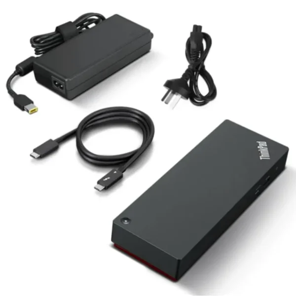 Hub Station Lenovo ThinkPad Universal Thunderbolt 4 Dock con Adaptador de 135W, USB-C 3.2 Gen 2, 4 USB-A 3.2 Gen 2, RJ-45, DisplayPort, HDMI, Hasta 100W Power Delivery, Docking Station