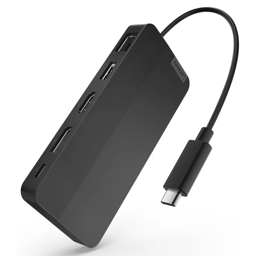 Hub Station Lenovo USB-C Dual Display Travel Dock, 2 USB-C 3.2 Gen 2, USB-A 3.2 Gen 2, RJ-45, DisplayPort, HDMI, 100W Power Delivery, Docking Station Hub Station Lenovo USB-C Dual Display Travel Dock, 2 USB-C 3.2 Gen 2, USB-A 3.2 Gen 2, RJ-45, DisplayPort, HDMI, 100W Power Delivery, Docking Station