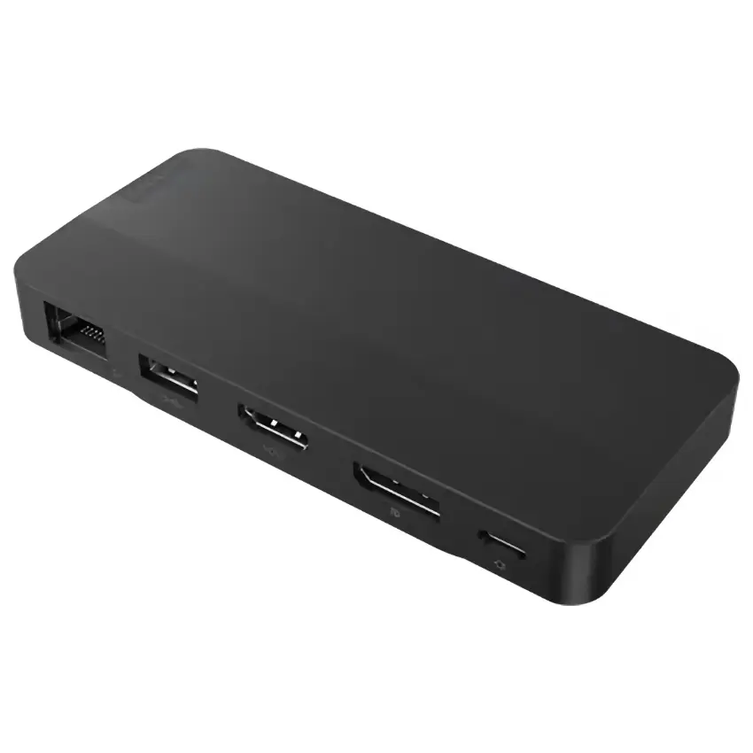 Hub Station Lenovo USB-C Dual Display Travel Dock con Adaptador USB-C de 100W, 2 USB-C 3.2 Gen 2, USB-A 3.2 Gen 2, RJ-45, DisplayPort, HDMI, Hasta 100W Power Delivery, Docking Station