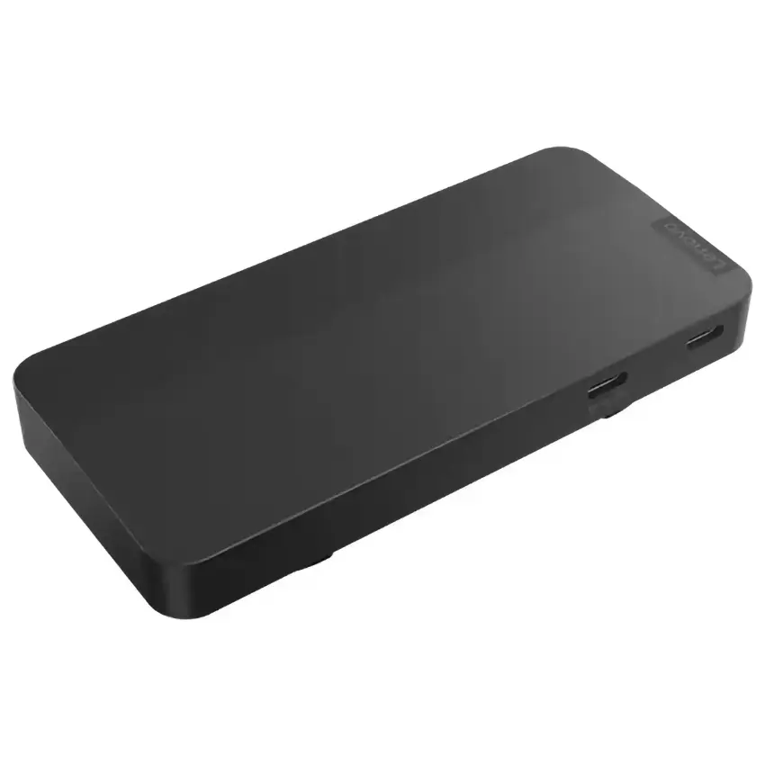 Hub Station Lenovo USB-C Dual Display Travel Dock con Adaptador USB-C de 100W, 2 USB-C 3.2 Gen 2, USB-A 3.2 Gen 2, RJ-45, DisplayPort, HDMI, Hasta 100W Power Delivery, Docking Station