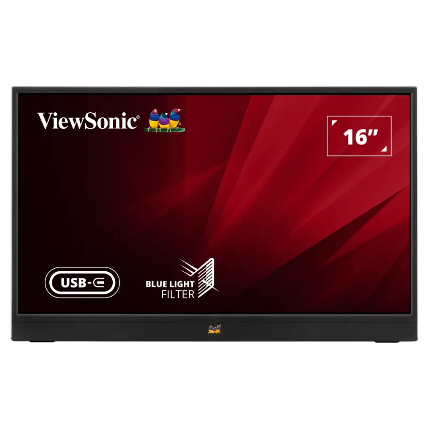 Monitor Portátil ViewSonic VA1655, 15.6", 60Hz, IPS, 1920x1080, 7ms, Mini HDMI, USB-C