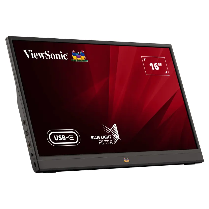 Monitor Portátil ViewSonic VA1655, 15.6", 60Hz, IPS, 1920x1080, 7ms, Mini HDMI, USB-C
