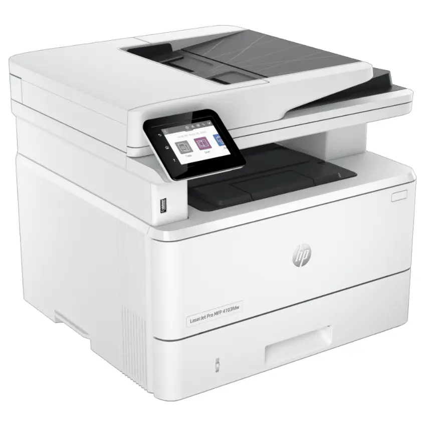Impresora Multifunción HP LaserJet Pro 4103fdw, RJ-45, Wi-Fi, Fax, Blanco/Negro