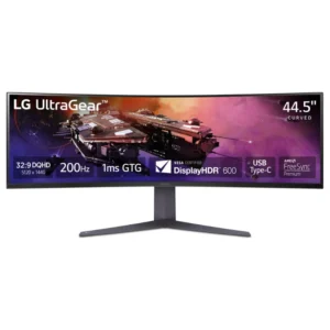 Monitor Gamer LG UltraGear 45GR75DC-B, 44.5", 200Hz, Curvo, 1500R, VA, 5120x1440, 1ms, DisplayPort, HDMI, USB-C, FreeSync Premium Pro