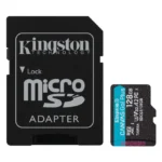 Tarjeta de Memoria microSDXC Kingston Canvas Go! Plus 128GB, UHS-I, U3, V30, A2, Clase 10, Adaptador