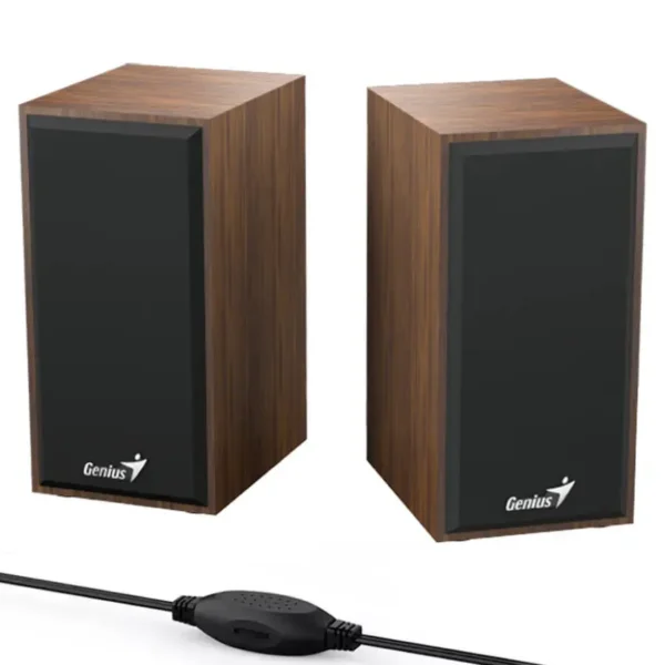 Parlantes Genius SP-HF 180, 6 W RMS, Mini Plug 3.5 mm, Marrón