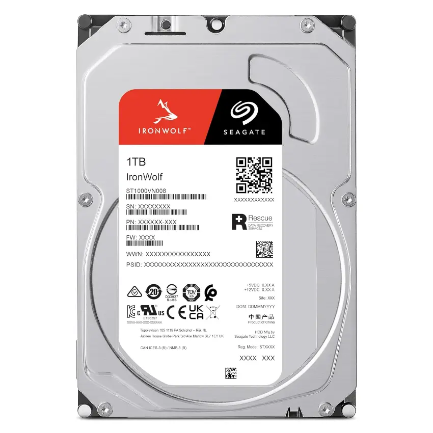 Disco Interno NAS Seagate IronWolf 1TB SATA3 5400rpm 256MB Cache 3.5" (CMR)