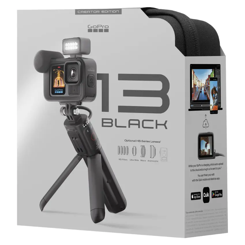 Cámara GoPro HERO13 Black Creator Edition Bundle, Media Mod, Light Mod, Volta Battery Grip, Magnetic Latch Mount