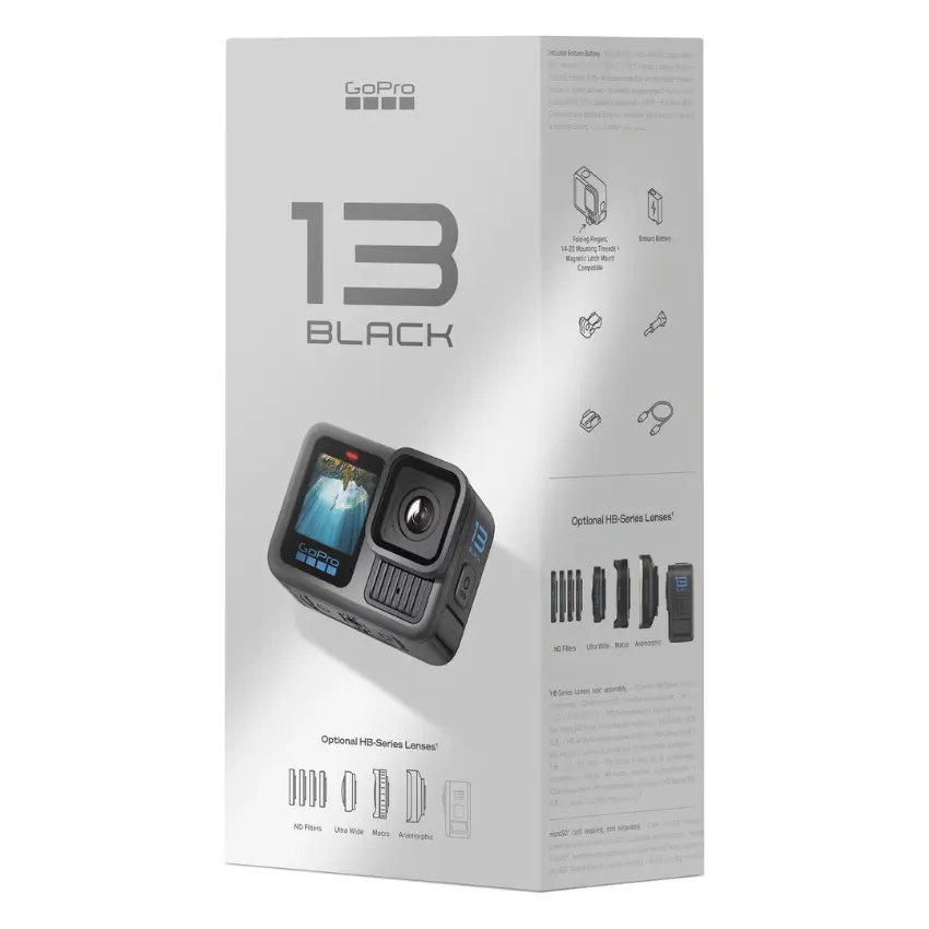 Cámara GoPro HERO13 Black, 27MP, Pantalla táctil, Wi-Fi, Bluetooth, Sumergible