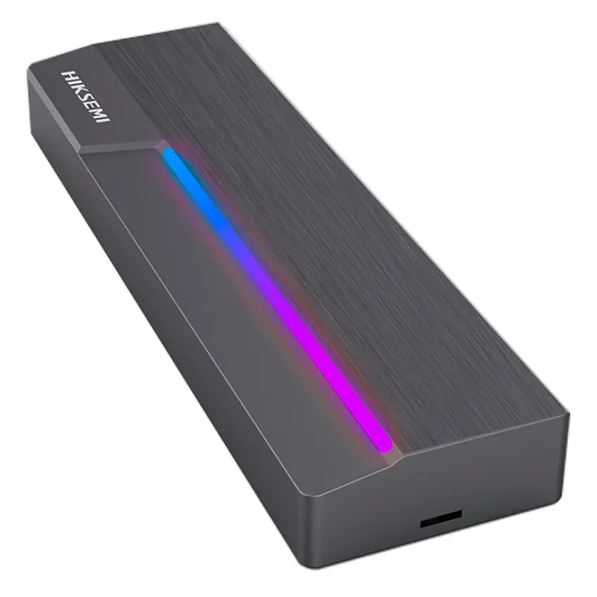 Carcasa para SSD HIKSEMI MDR1 RGB, M.2 NVMe, M.2 SATA, USB-C, Gris Carcasa para SSD HIKSEMI MDR1 RGB, M.2 NVMe, M.2 SATA, USB-C, Gris