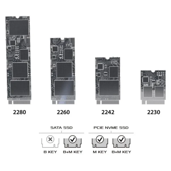 Carcasa para SSD HIKSEMI MDR1 RGB, M.2 NVMe, M.2 SATA, USB-C, Gris
