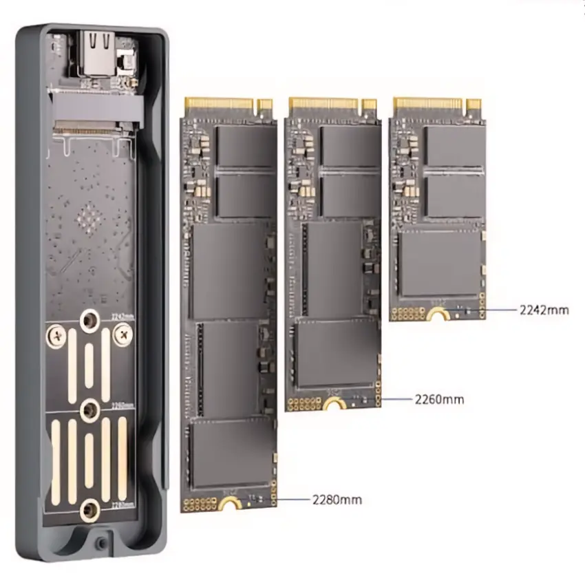 Carcasa para SSD HIKSEMI MD202, M.2 NVMe, M.2 SATA, USB-C, Gris Carcasa para SSD HIKSEMI MD202, M.2 NVMe, M.2 SATA, USB-C, Gris