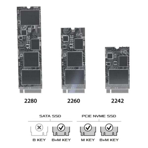 Carcasa para SSD HIKSEMI MD202, M.2 NVMe, M.2 SATA, USB-C, Gris