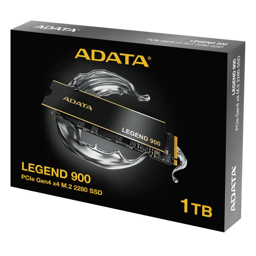 Disco SSD ADATA LEGEND 900 1TB, 3D NAND, PCIe Gen4 x4, M.2 2280, Disipador Disco SSD ADATA LEGEND 900 1TB, 3D NAND, PCIe Gen4 x4, M.2 2280, Disipador
