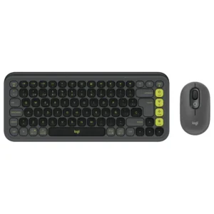 Kit de Teclado y Mouse Inalámbrico Logitech POP Icon Combo, Bluetooth, Grafito y Verde, Español