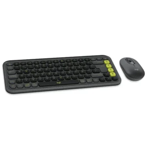 Kit de Teclado y Mouse Inalámbrico Logitech POP Icon Combo, Bluetooth, Grafito y Verde, Español