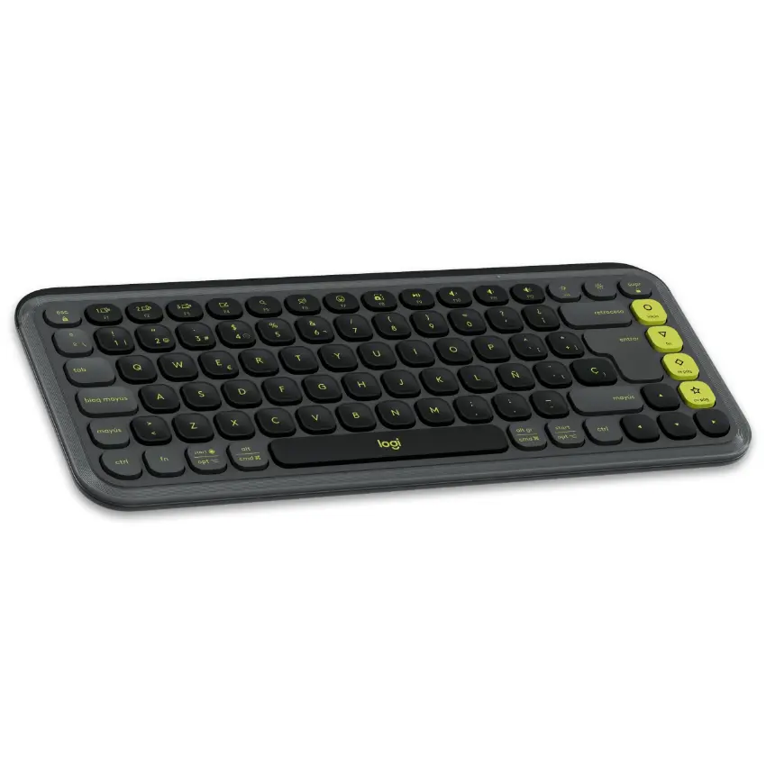 Kit de Teclado y Mouse Inalámbrico Logitech POP Icon Combo, Bluetooth, Grafito y Verde, Español