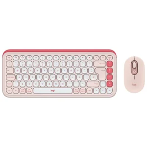 Kit de Teclado y Mouse Inalámbrico Logitech POP Icon Combo, Bluetooth, Rosa y Blanco, Español