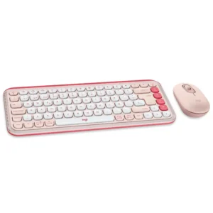 Kit de Teclado y Mouse Inalámbrico Logitech POP Icon Combo, Bluetooth, Rosa y Blanco, Español