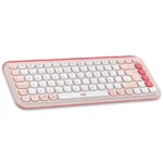 Kit de Teclado y Mouse Inalámbrico Logitech POP Icon Combo, Bluetooth, Rosa y Blanco, Español