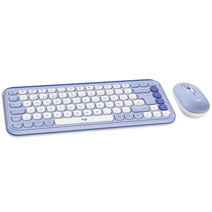 Kit de Teclado y Mouse Inalámbrico Logitech POP Icon Combo, Bluetooth, Lila y Blanco, Español