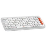 Kit de Teclado y Mouse Inalámbrico Logitech POP Icon Combo, Bluetooth, Blanco y Naranja, Español