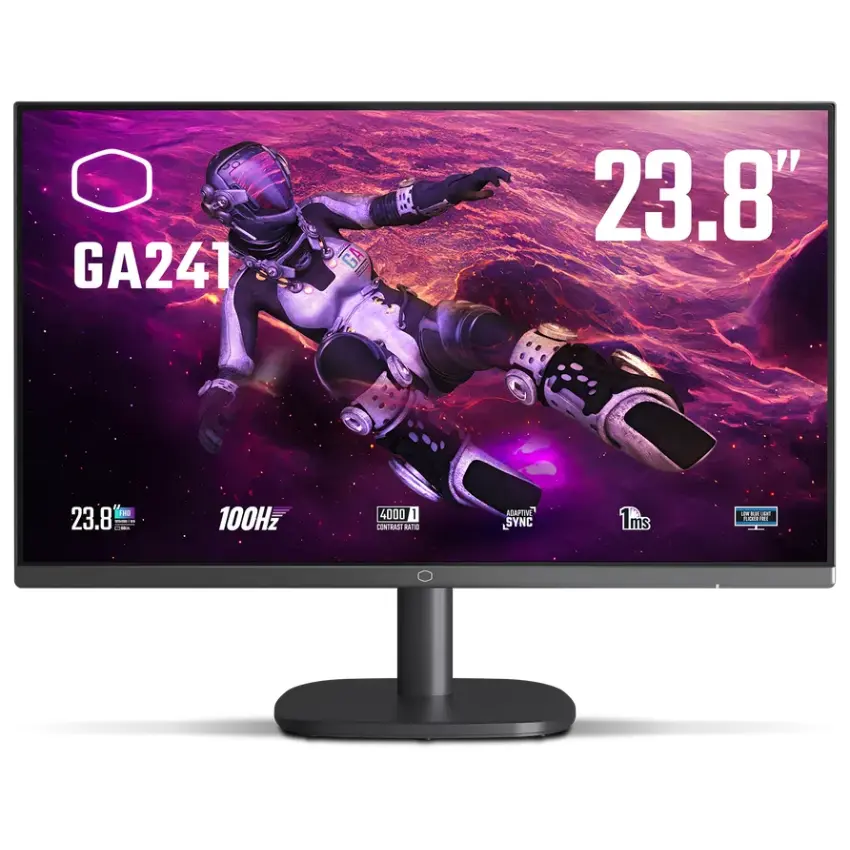 Monitor Cooler Master GA241, 23.8", 100Hz, VA, 1920x1080, 1ms, VGA, HDMI, Adaptive Sync Monitor Cooler Master GA241, 23.8", 100Hz, VA, 1920x1080, 1ms, VGA, HDMI, Adaptive Sync