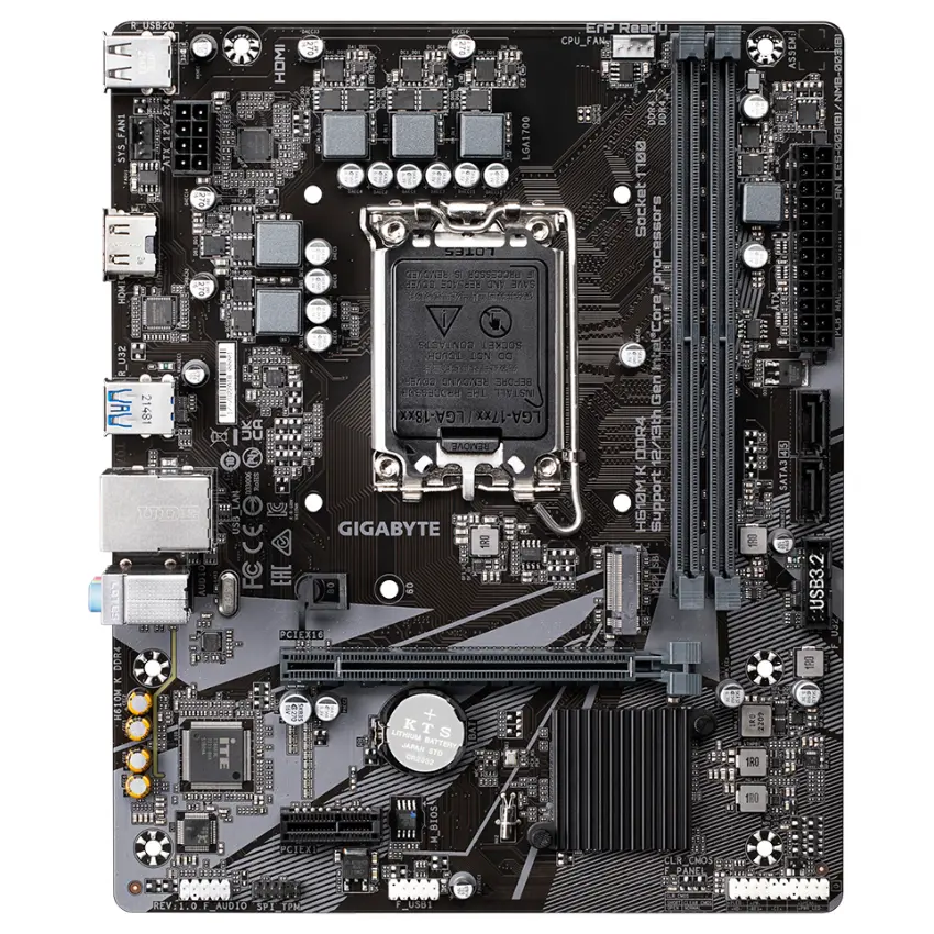 Motherboard Gigabyte H610M K DDR4 (Rev. 1.0), Socket 1700 Motherboard Gigabyte H610M K DDR4 (Rev. 1.0), Socket 1700