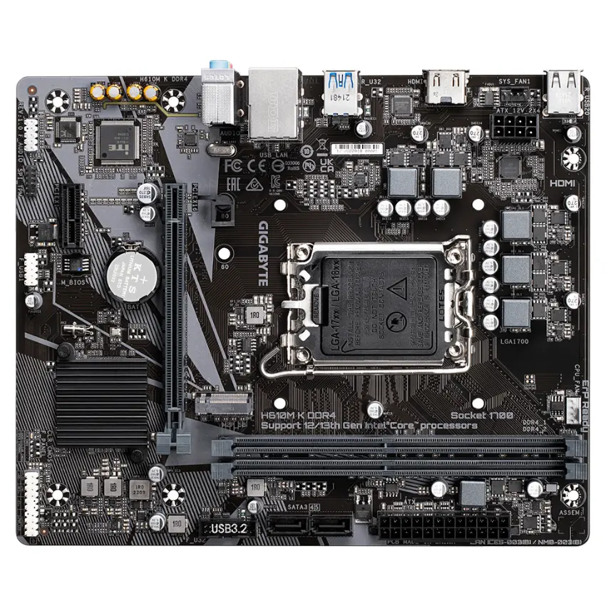 Motherboard Gigabyte H610M K DDR4 (Rev. 1.0), Socket 1700 Motherboard Gigabyte H610M K DDR4 (Rev. 1.0), Socket 1700