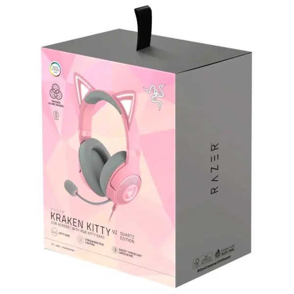 Auriculares Razer Kraken Kitty V2 RGB, Gamer, USB, Rosa