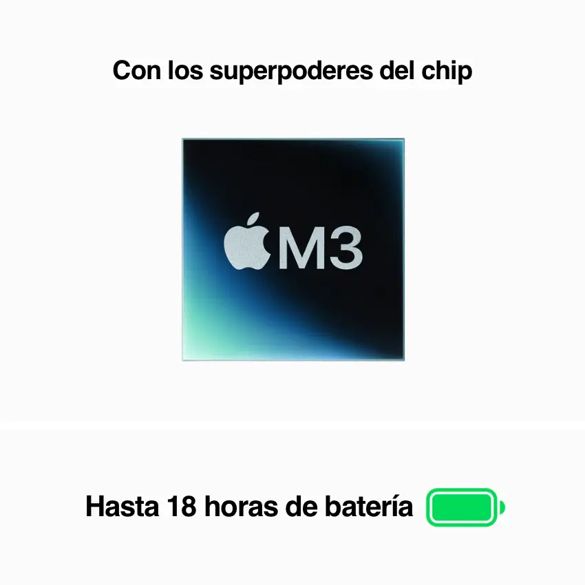 Apple MacBook Air de 13", Chip M3, Midnight, Azul Oscuro