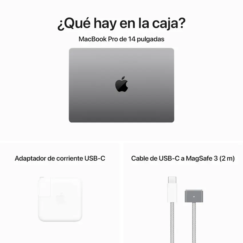 Apple MacBook Pro de 14", Chip M3, Space Gray, Gris Apple MacBook Pro de 14", Chip M3, Space Gray, Gris