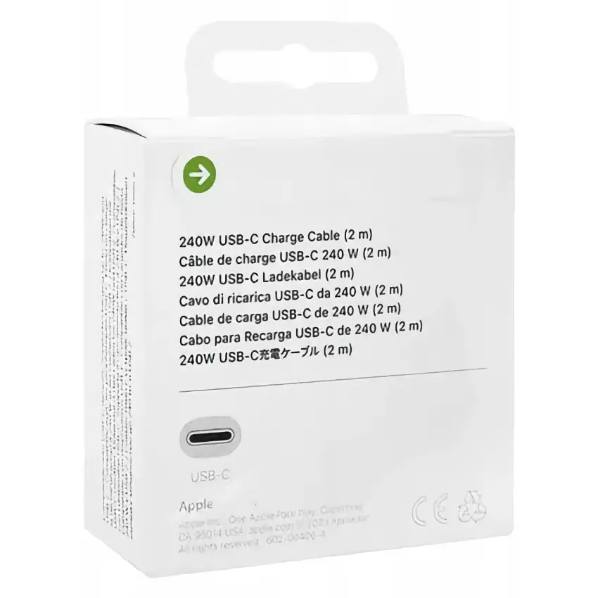 Cable de carga USB-C de 240 W de Apple (2 metros, Blanco)