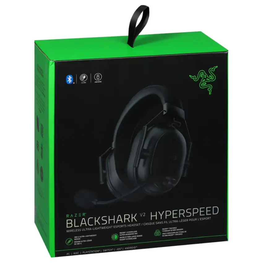 Auriculares Inalámbricos Razer BlackShark V2 HyperSpeed, Gamer, Bluetooth, Negro Auriculares Inalámbricos Razer BlackShark V2 HyperSpeed, Gamer, Bluetooth, Negro
