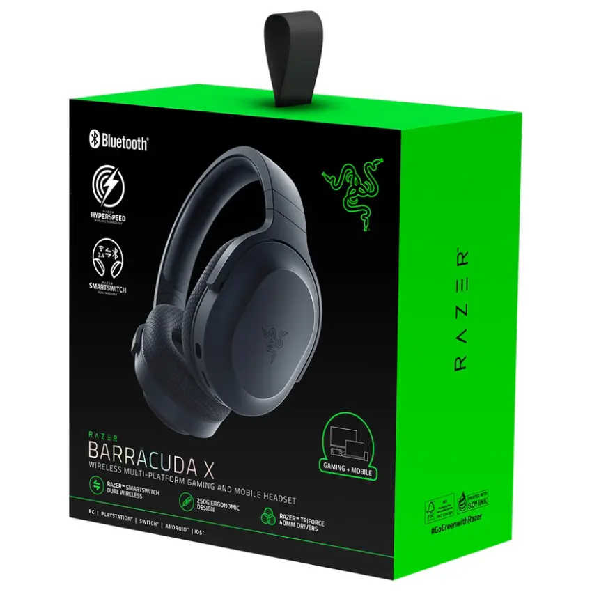 Auriculares Inalámbricos Razer Barracuda X, Gamer, Bluetooth, Mini Plug 3.5mm, Negro Auriculares Inalámbricos Razer Barracuda X, Gamer, Bluetooth, Mini Plug 3.5mm, Negro