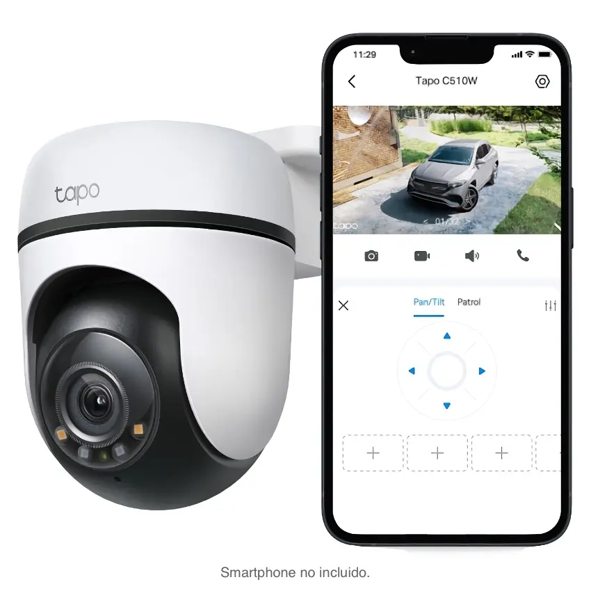 Camara de Seguridad Wi-Fi TP-Link Tapo C510W, 2K, 3 MP, Pan / Tilt, Visión nocturna, Exterior