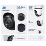 Camara de Seguridad Wi-Fi TP-Link Tapo C510W, 2K, 3 MP, Pan / Tilt, Visión nocturna, Exterior