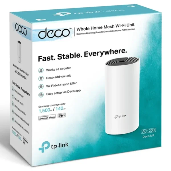 Sistema Wi-Fi Mesh TP-Link Deco M4, Gigabit, AC1200, Doble Banda, Pack de 1