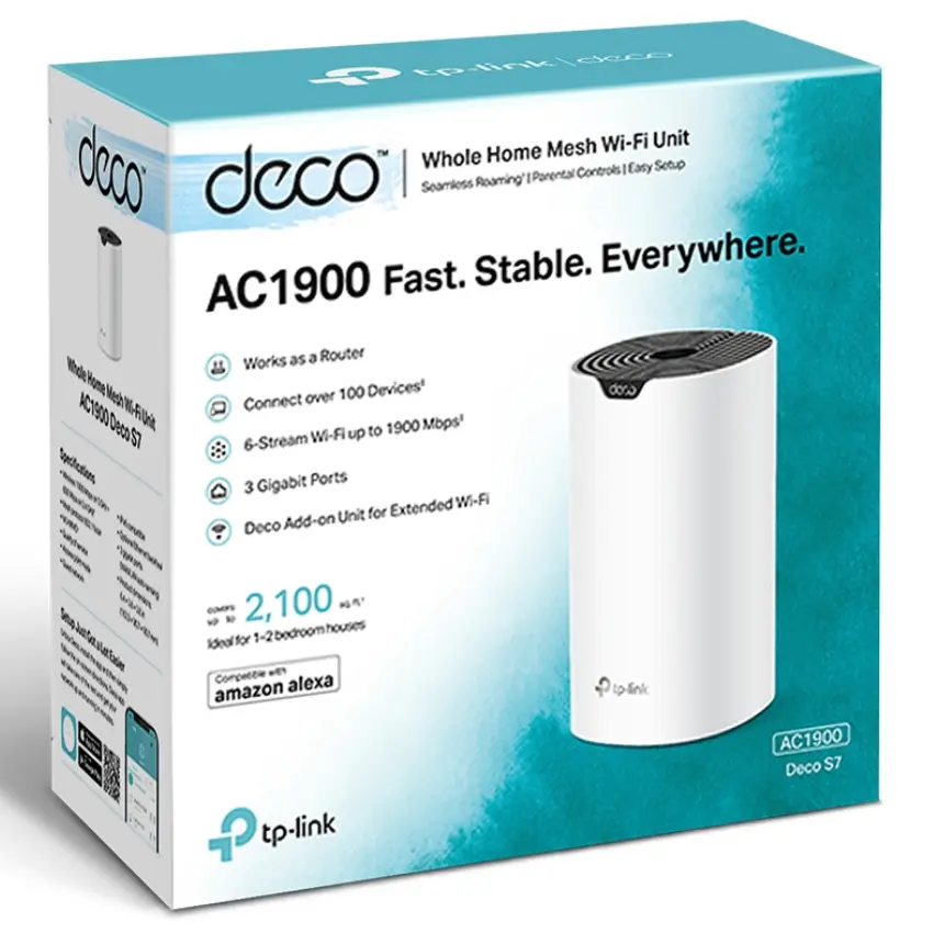 Sistema Wi-Fi Mesh TP-Link Deco S7, Gigabit, AC1900, Doble Banda, Pack de 1