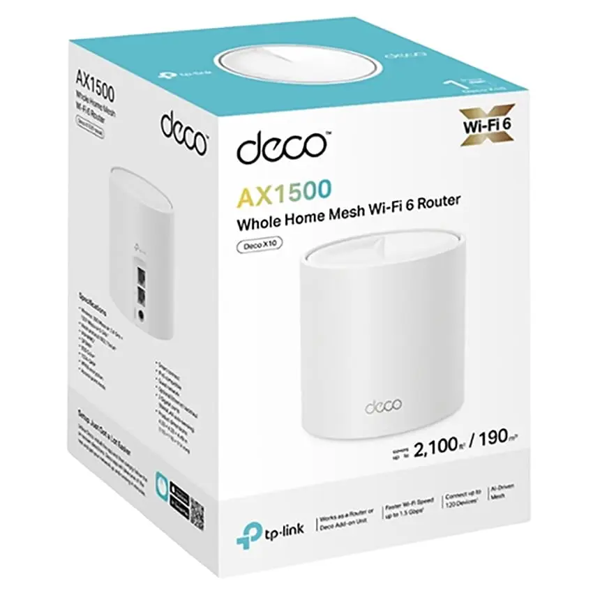 Sistema Wi-Fi Mesh TP-Link Deco X10, Gigabit, AX1500, Doble Banda, Pack de 1