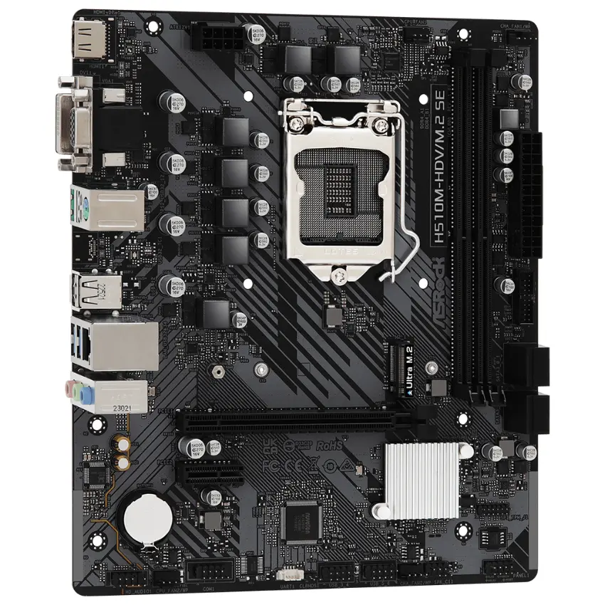 Motherboard ASRock H510M-HDV/M.2 SE, Socket 1200 Motherboard ASRock H510M-HDV/M.2 SE, Socket 1200