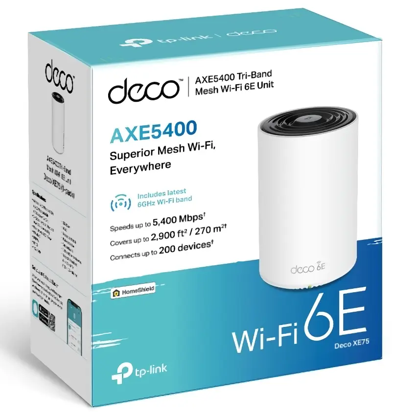 Sistema Wi-Fi Mesh TP-Link Deco XE75, Gigabit, AX5400, Triple Banda, Pack de 1