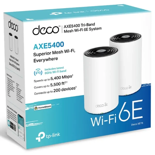 Sistema Wi-Fi Mesh TP-Link Deco XE75, Gigabit, AX5400, Triple Banda, Pack de 2